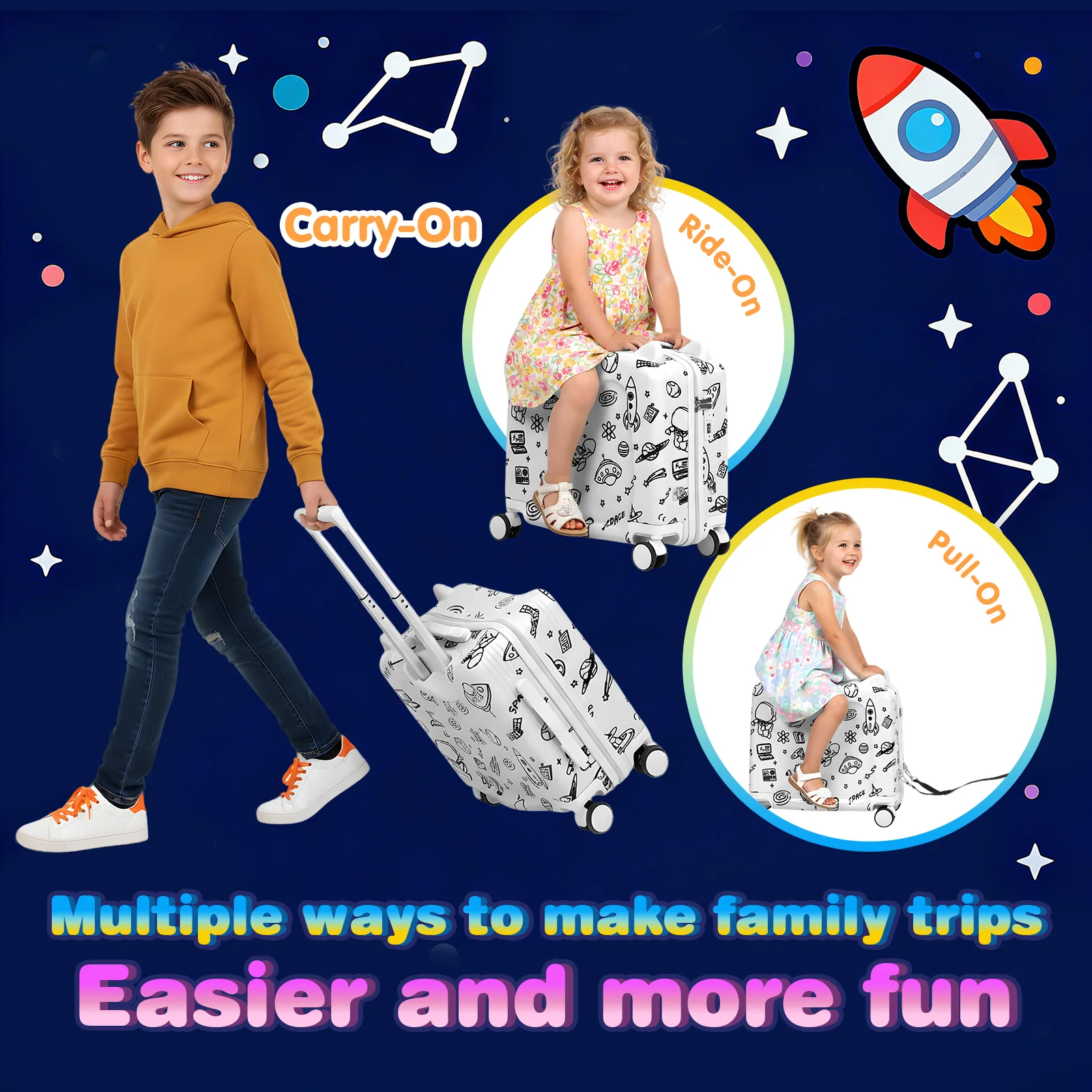 Advwin Kids Ride-On Suitcase DIY Coloring Design - Image 3