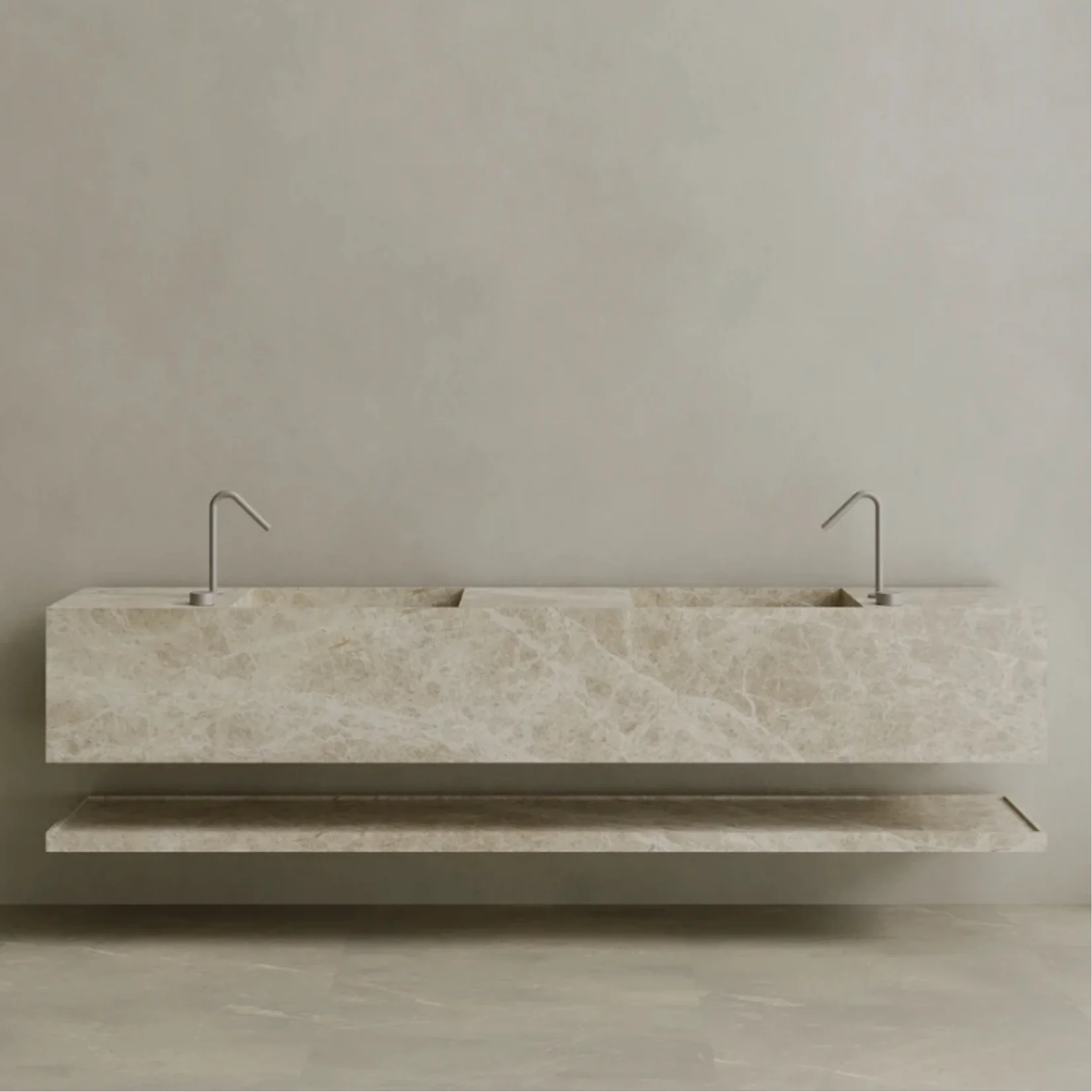 ELEMENTO BATH | OVERSIZED DOUBLE SINK MARBLE VANITY | $7,203.20 - $14,784.00 - Image 3
