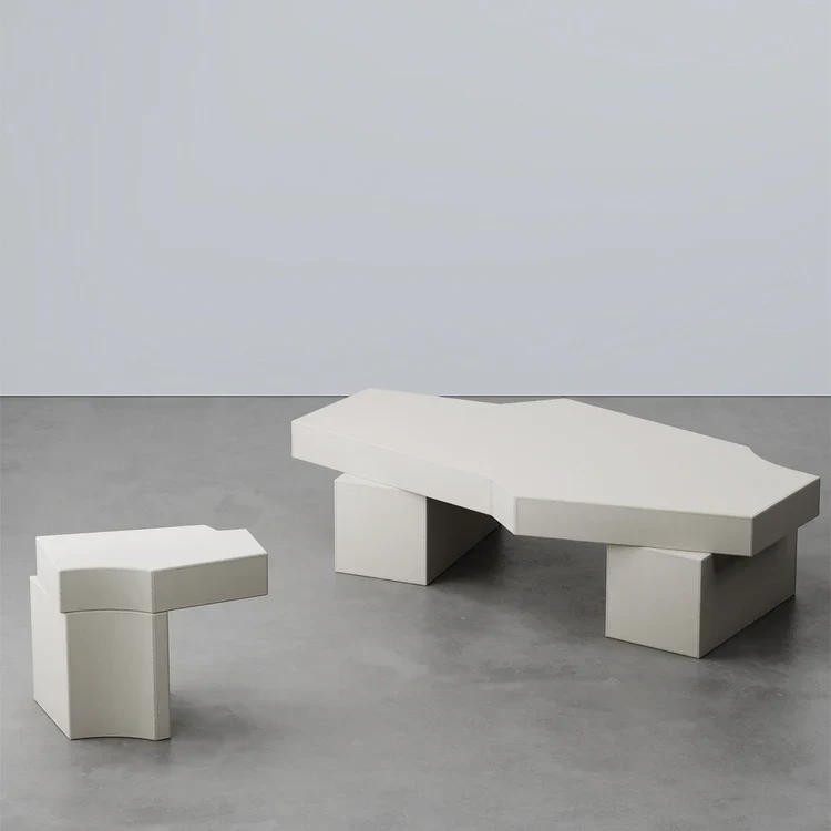 SECOLO | HIRI WHITE LEATHER COFFEE TABLE | $8,415 - Image 3