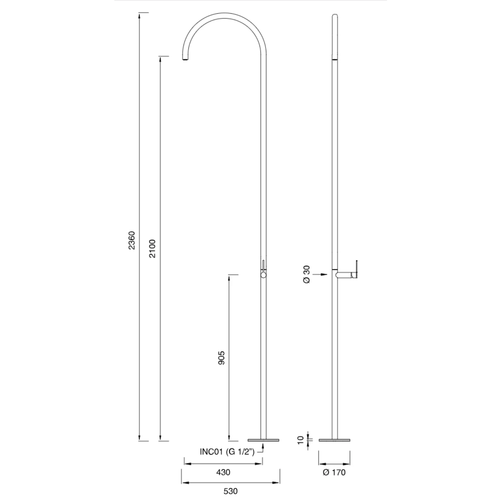 INV160 | Free-standing outdoor shower | $3,825.00 - $4,365.00 - Image 3