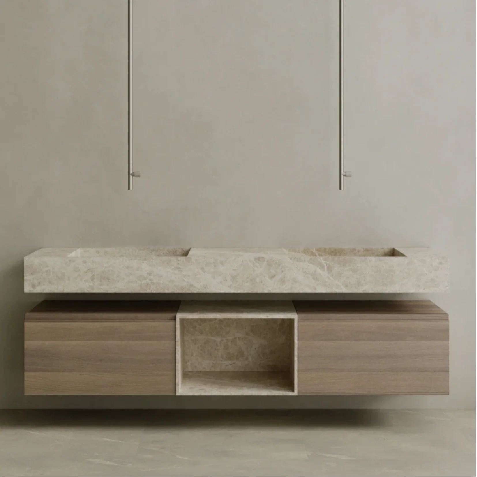 ELEMENTO BATH | FLOATING DOUBLE SING MARBLE VANITY | $6,360.00 - $12,856.00 - Image 3