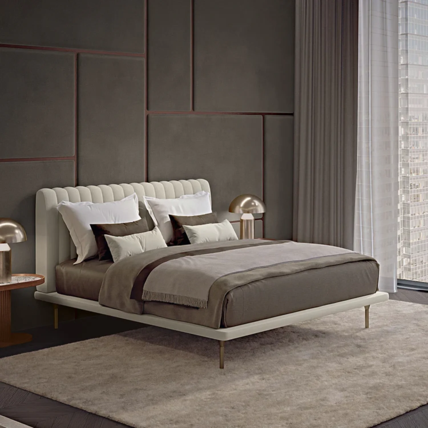BAMAX | OPALE SMALL CHANNELED DOUBLE BED | $8,100.00 - Image 3