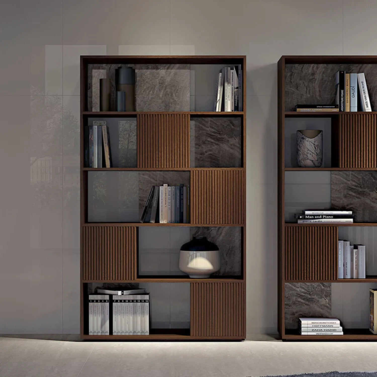 BAMAX | CHANNELED WALNUT BOOKCASE | $8,424.00 - Image 3
