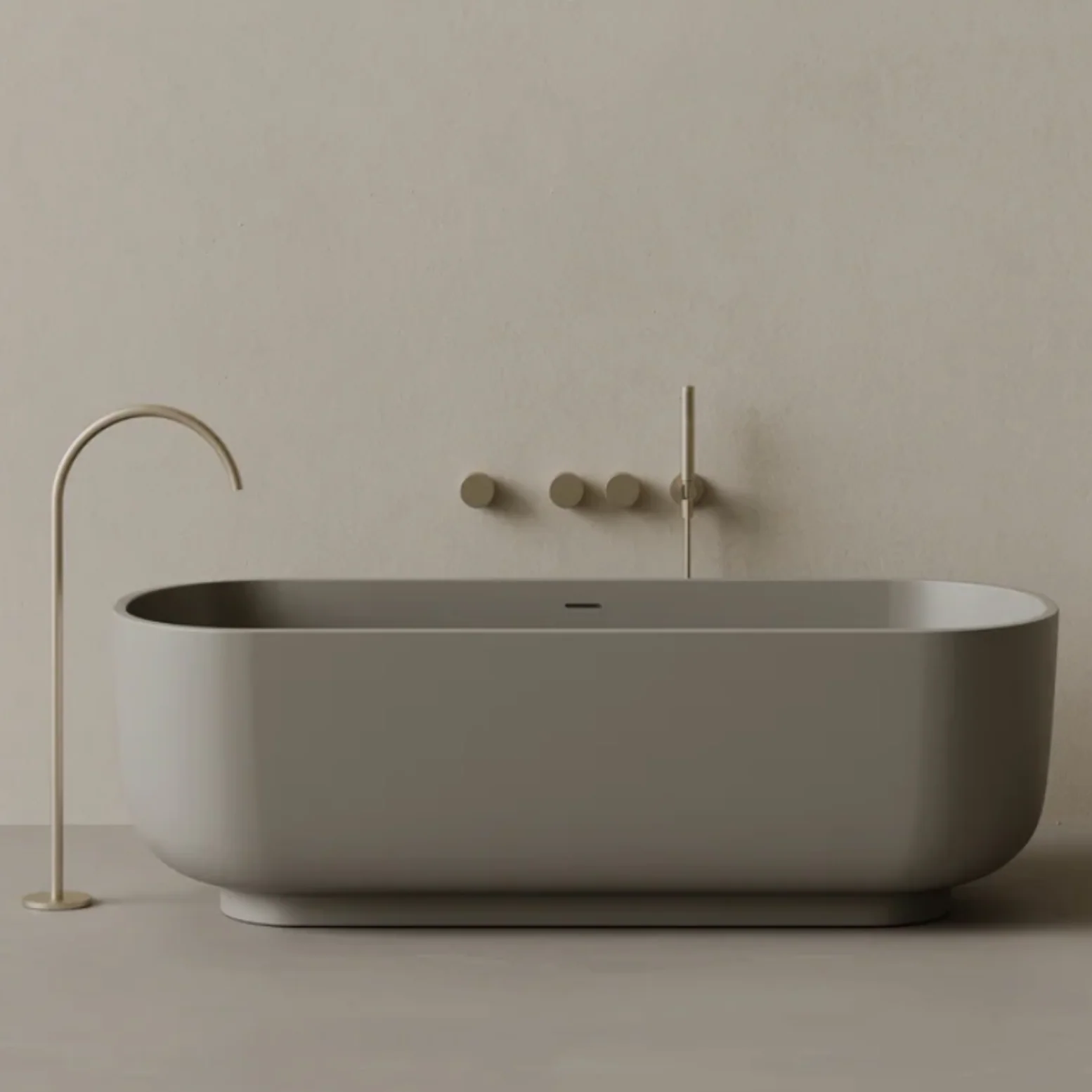 ELEMENTO BATH | 69" x 32" OVAL SOLID SURFACE STONE RESIN BATHTUB | $5,673.85 - $6,333.60 - Image 3