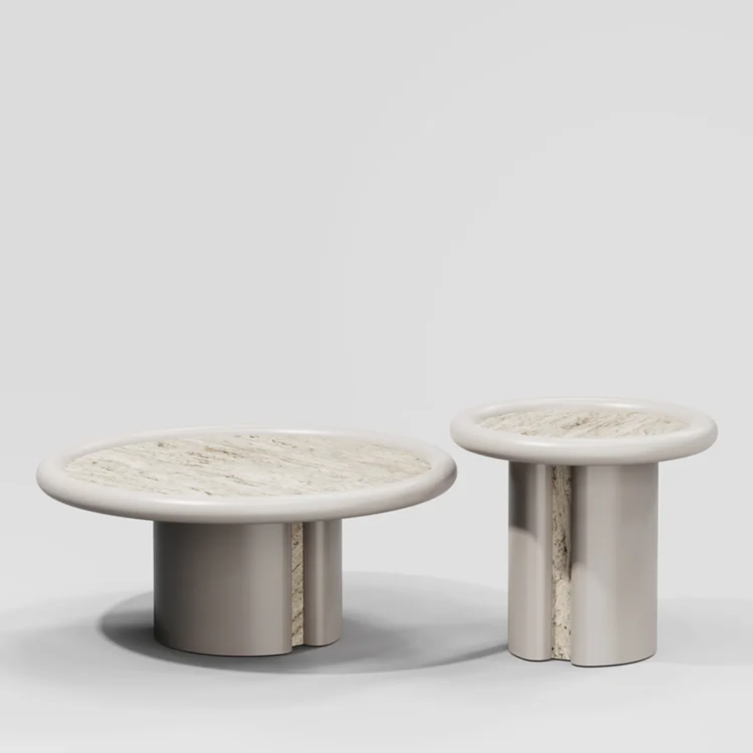 SECOLO | MOONRISE WOOD AND TRAVERTINE SIDE TABLE | $5,640 - Image 3