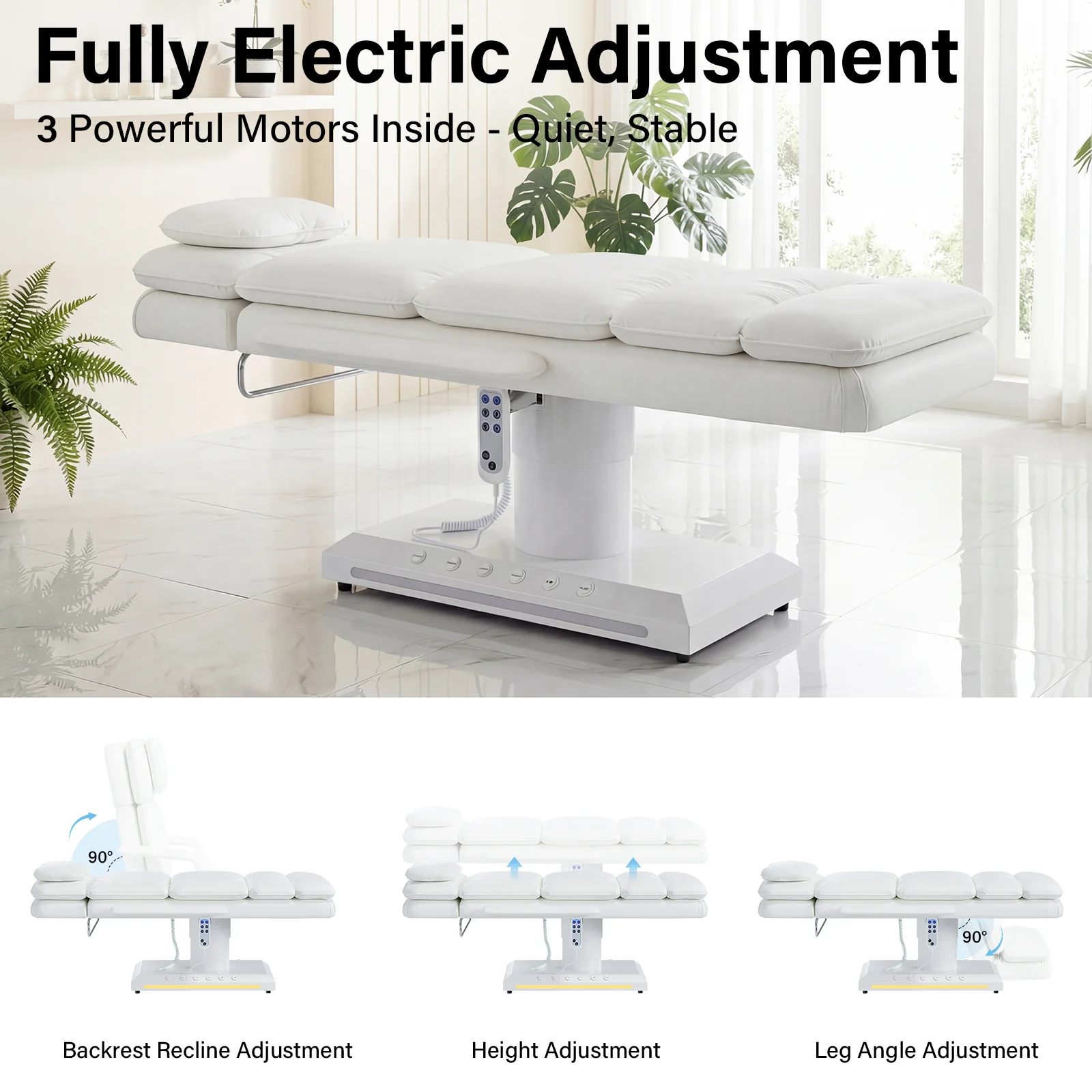Advwin 3 Motor Electric Massage Table w/Stool - Image 2