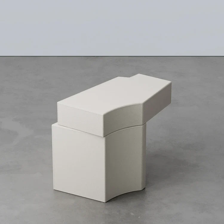 SECOLO | HIRI WHITE LEATHER SIDE TABLE | $ 5,580 - Image 3