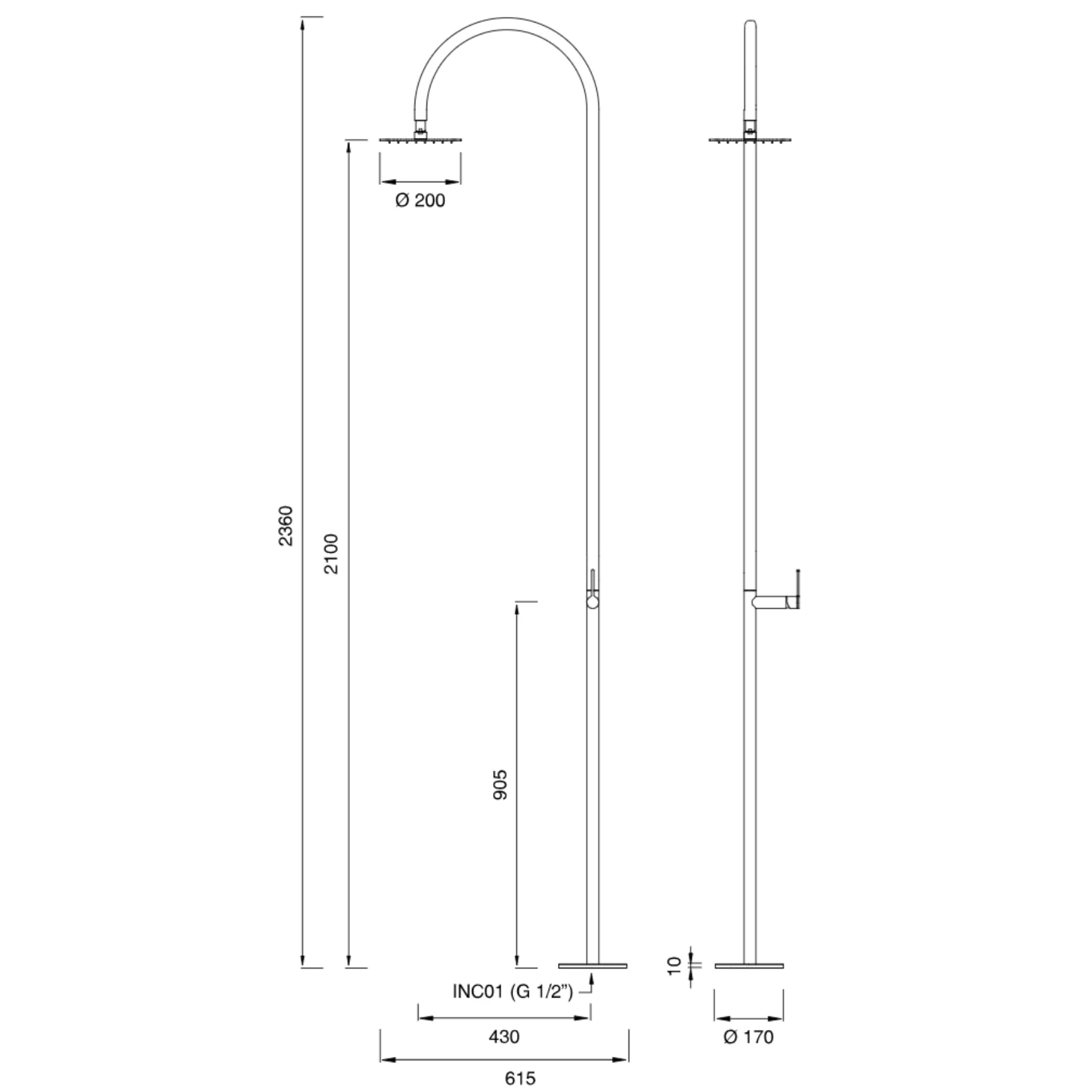 INV161 | Free-standing outdoor shower | $4,565.00 - $5,155.00 - Image 3