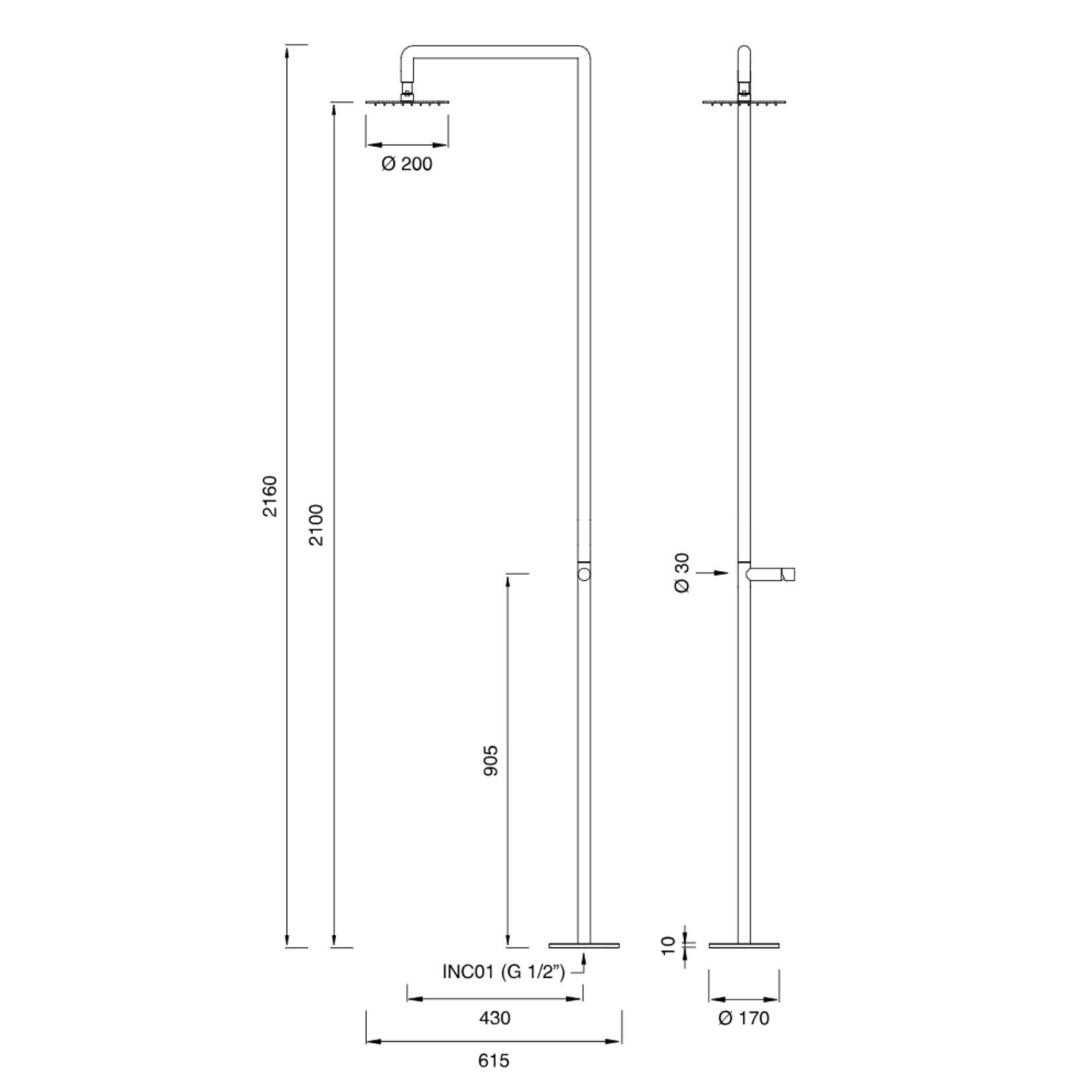 CAR161 | Free-standing outdoor shower | $4,960.00 - $5,855.00 - Image 3
