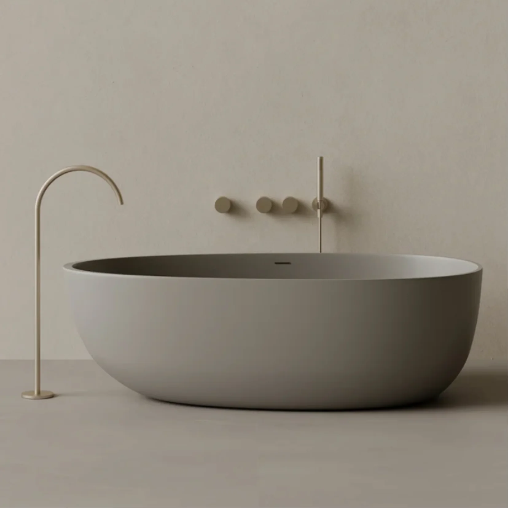 ELEMENTO BATH | 66" x 33" OVAL SOLID SURFACE STONE RESIN BATHTUB | $4,363.97 - $4,734.34 - Image 3
