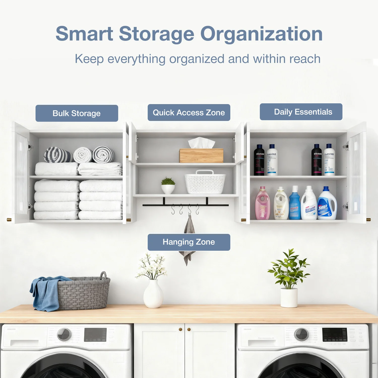 Advwin Wall Mounted Laundry Room Cabinet Set - Image 2