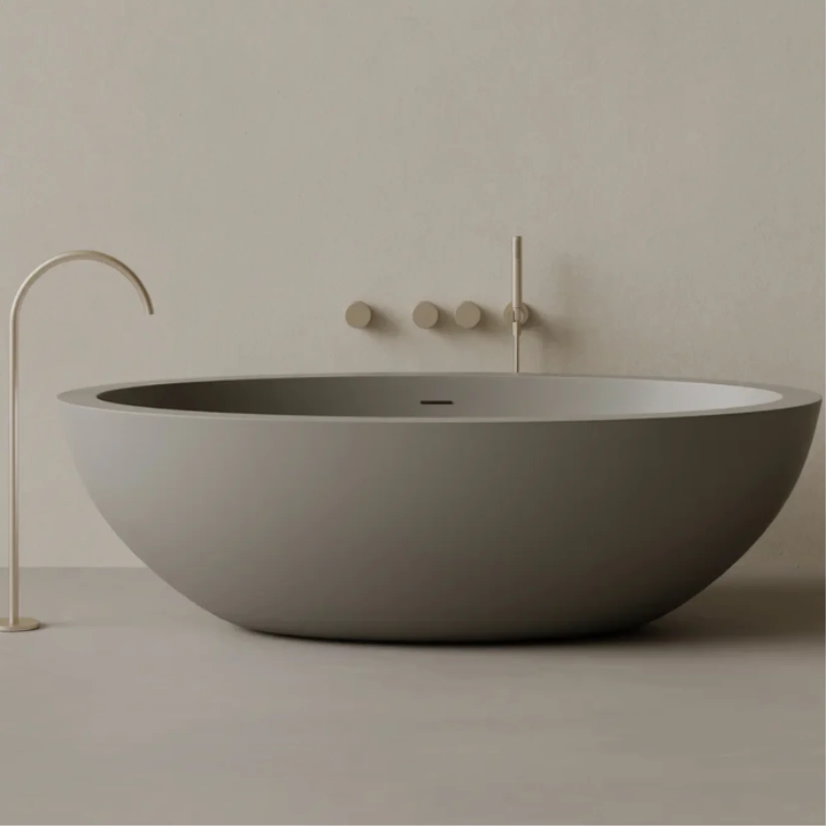 ELEMENTO BATH | 74" x 41" OVAL SOLID SURFACE STONE RESIN BATHTUB | $4,605.58 - $4,996.42 - Image 3
