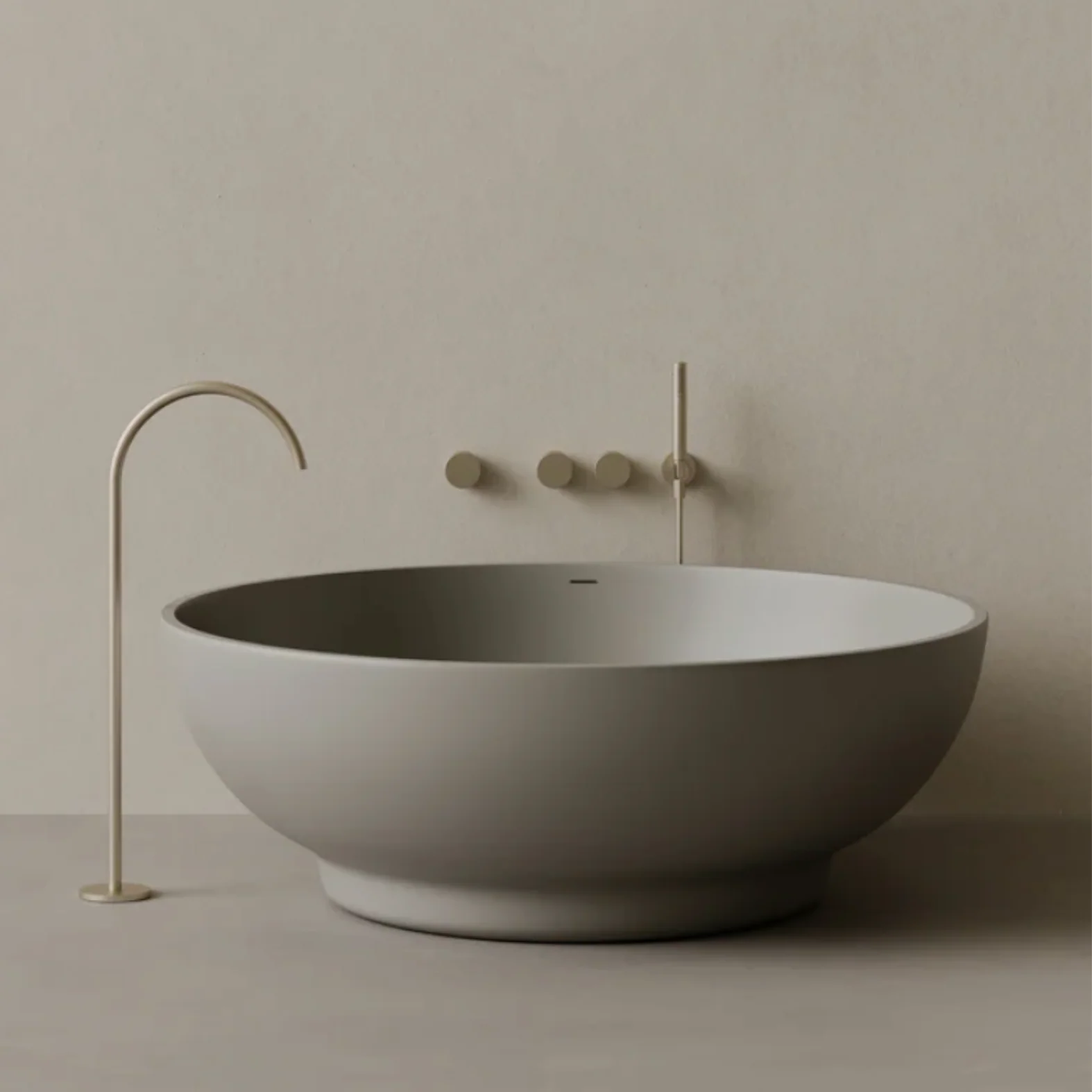 ELEMENTO BATH | 59" x 59" ROUND SOLID SURFACE STONE RESIN BATHTUB | $5,015.08 - $5,446.87 - Image 3