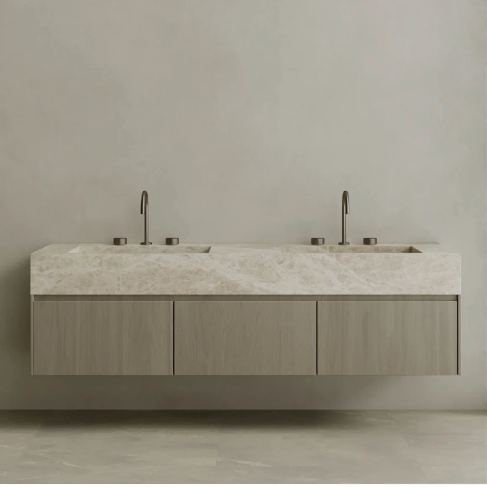 ELEMENTO BATH | DOUBLE SINK FLOATING WITH WOOD DRAWERS | $5,680.00 - $11,200.00 - Image 3