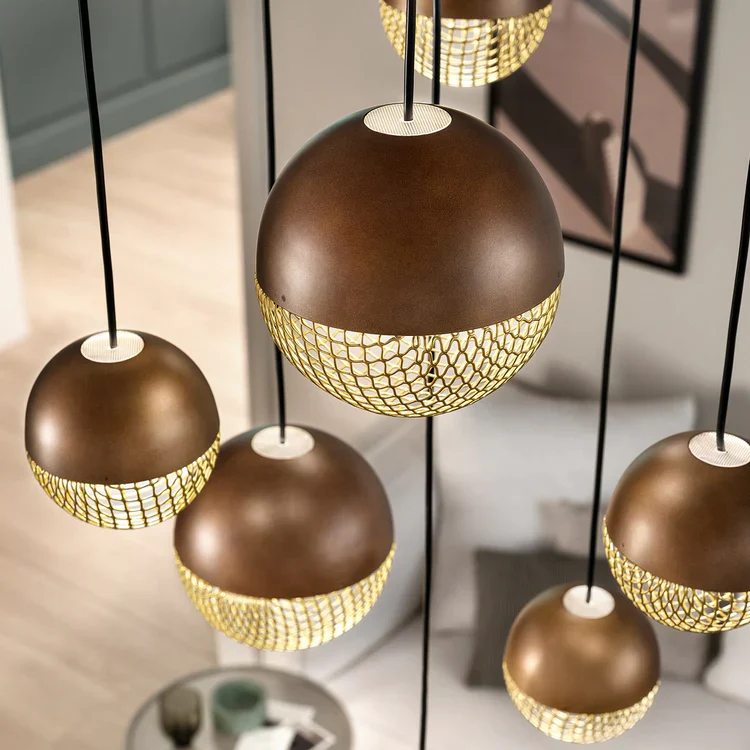MASIERO | IGLU PATINATED BRONZE 7-LIGHT ROUND CHANDELIER | $4,380.00 - Image 2