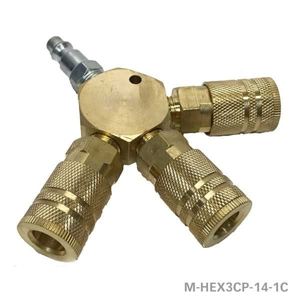 Rolair M-HEX3CP-14-1C 3-way flat/hex (1/4" NPT) Industrial fittings - Image 1