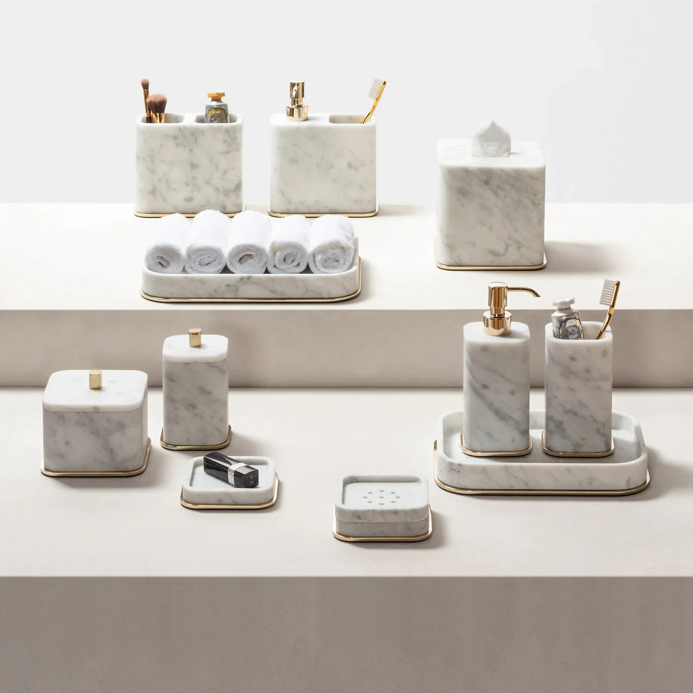 GIOBAGNARA | POLO WHITE MARBLE SQUARE VALET TRAY SMALL | $540.00 - Image 2