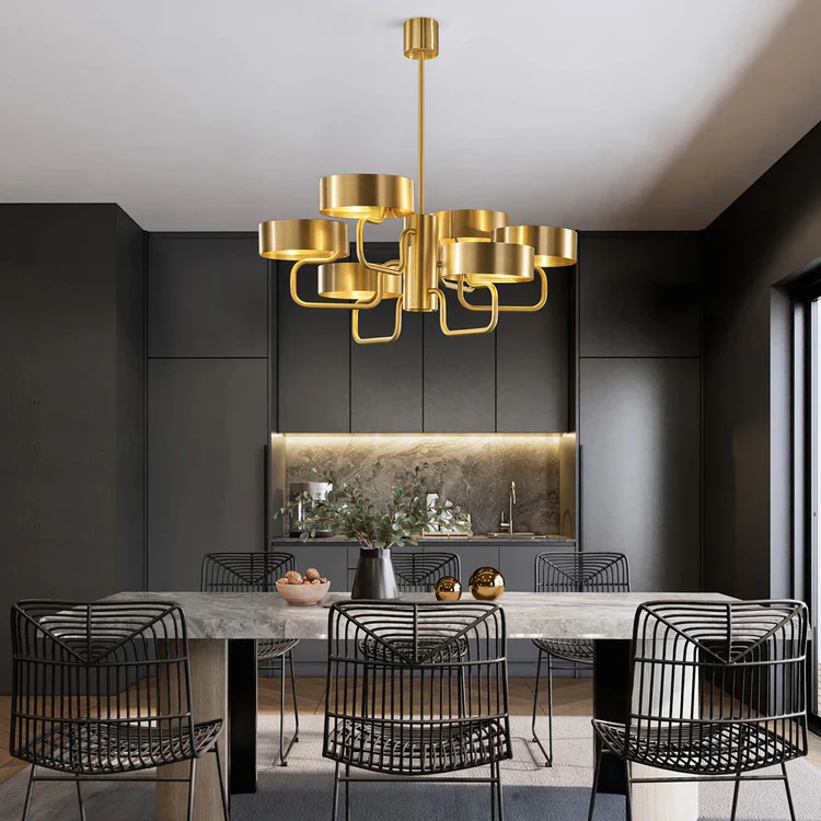 MASIERO | SOUND GALVANIZED BRUSHED METAL 6-LIGHT CHANDELIER | $9,405.00 - Image 2