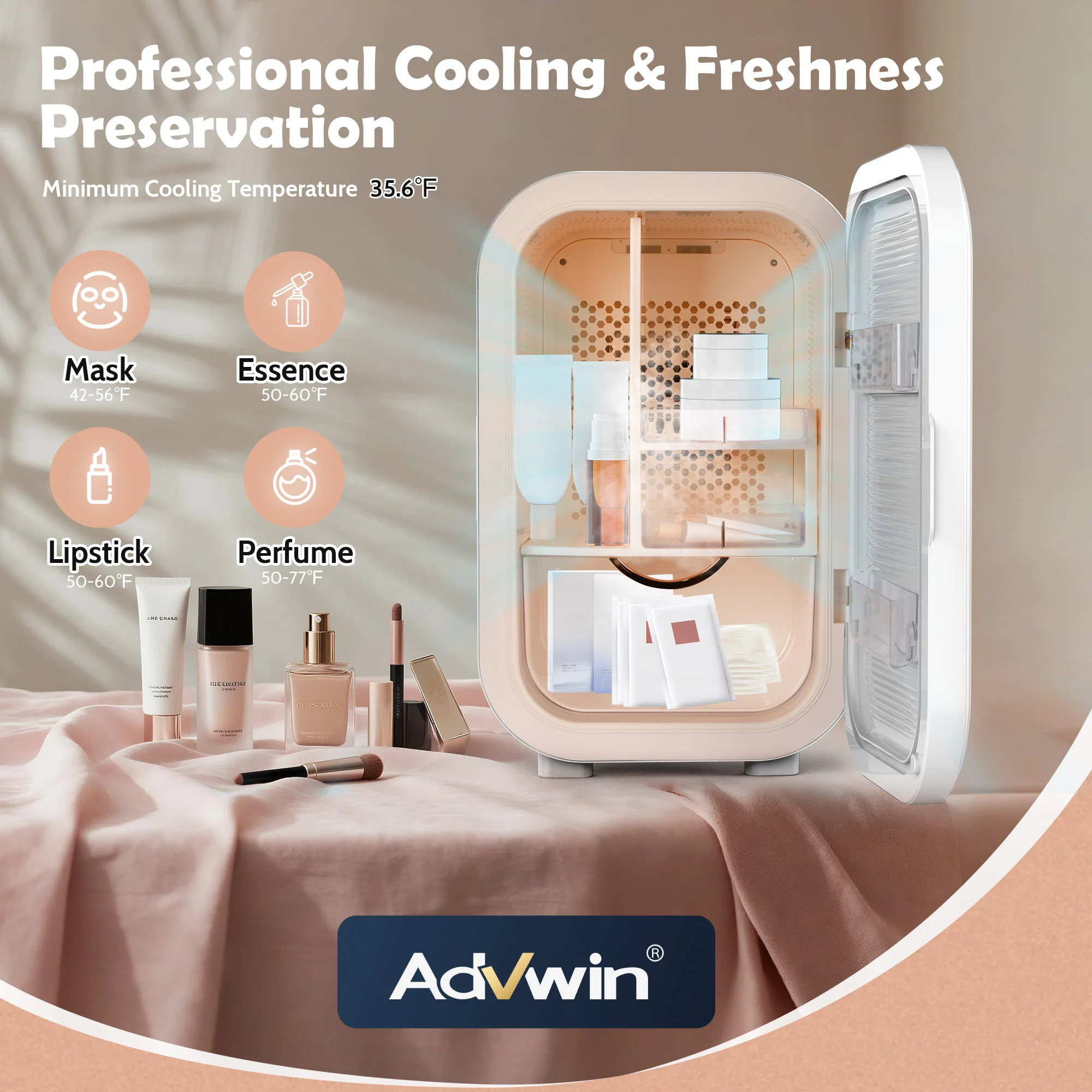Advwin 22L Mini Skincare Fridge for Cosmetic Storage - Image 3