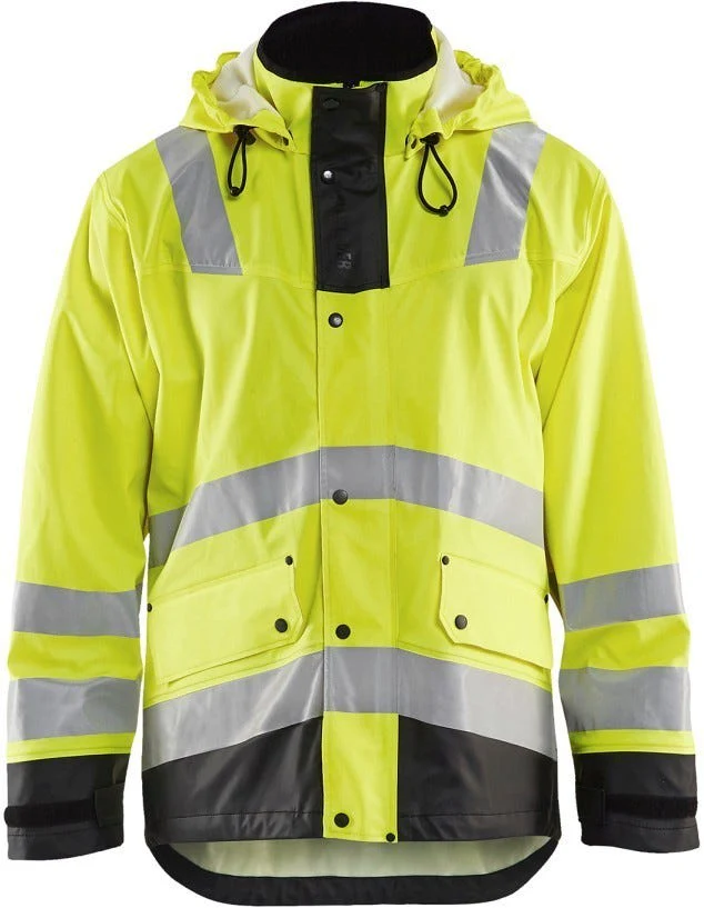 Blaklader 43122003 Hi-Vis Rain Jacket, High-Visibility Yellow / Black - Image 1