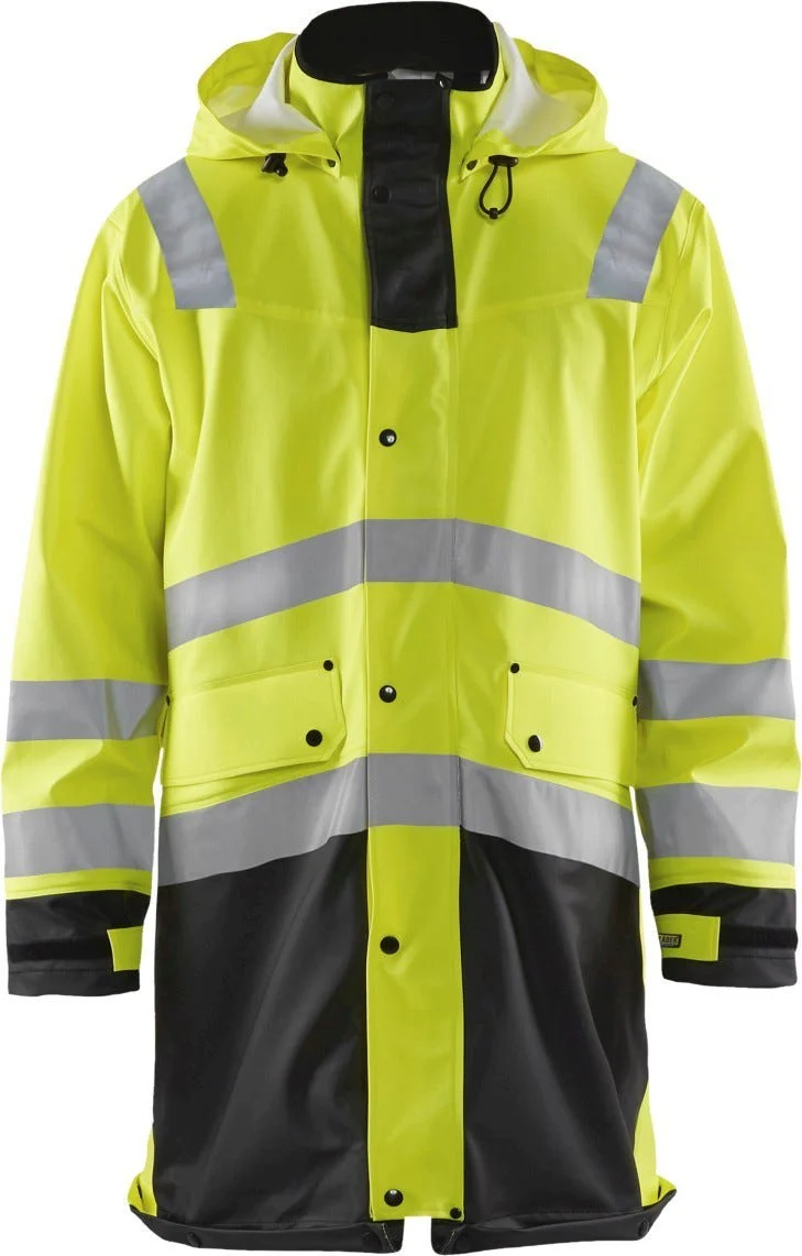 Blaklader 43162003 Hi-Vis Rain Coat, High-Visibility Yellow / Black - Image 1