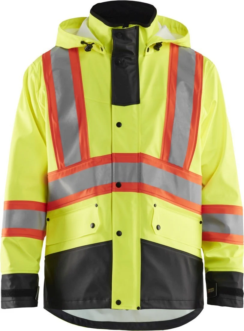 Blaklader 43192003 Hi-Vis Rain Jacket, High-Visibility Yellow / Black - Image 1