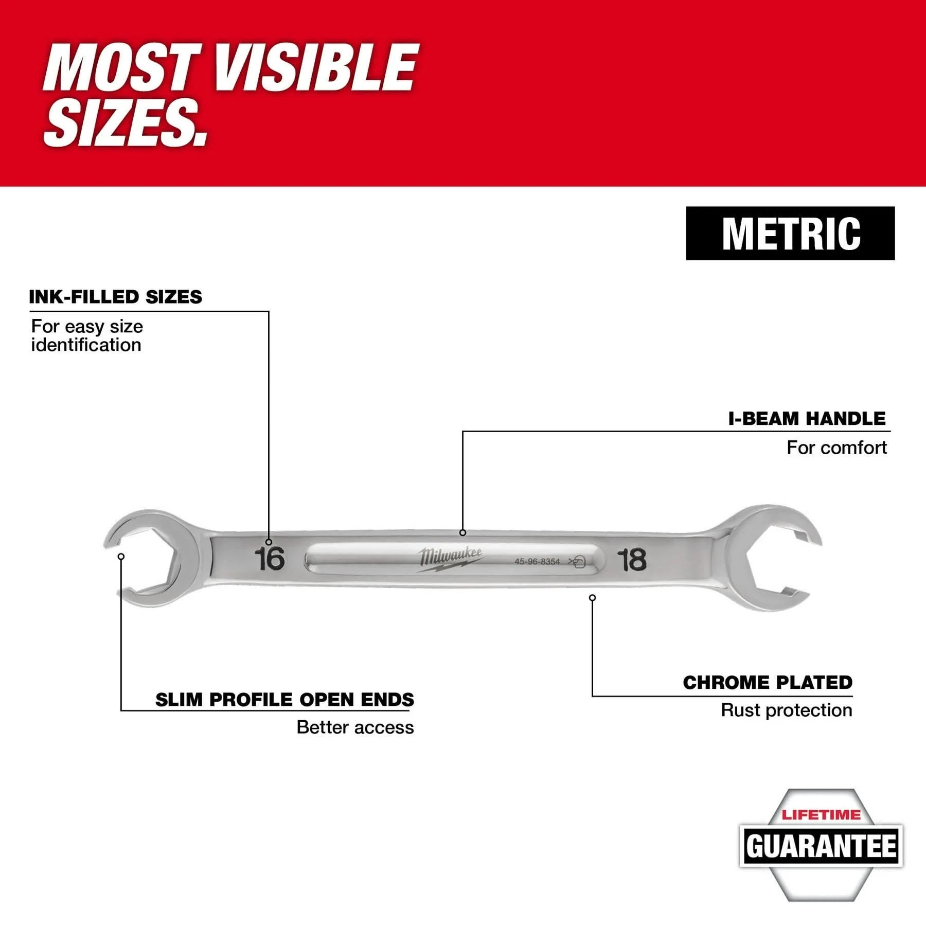 Milwaukee 45-96-8353 15mm X 17mm Double End Flare Nut Wrench - Image 2