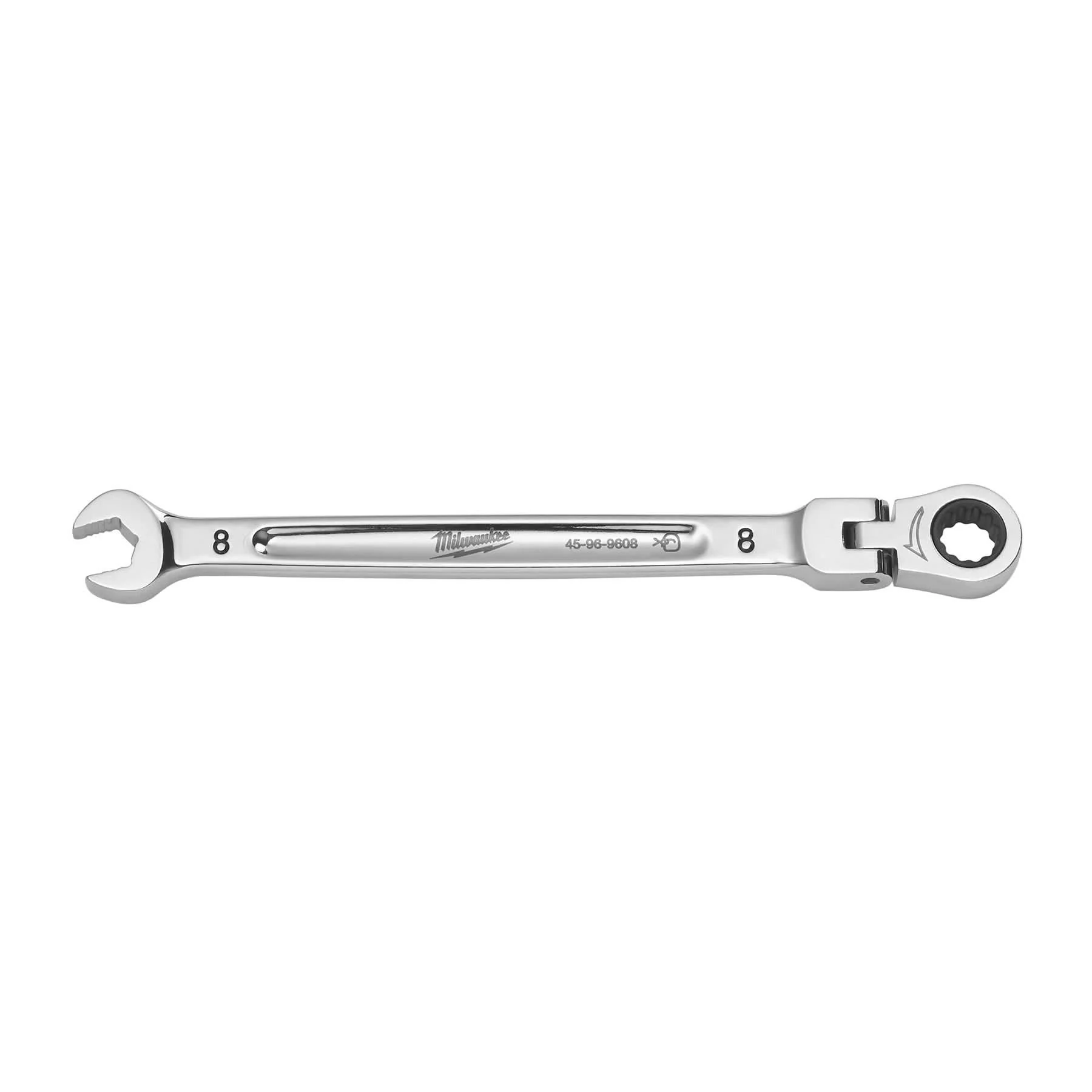 Milwaukee 45-96-9608 8mm Flex Head Ratcheting Combination Wrench - Image 1