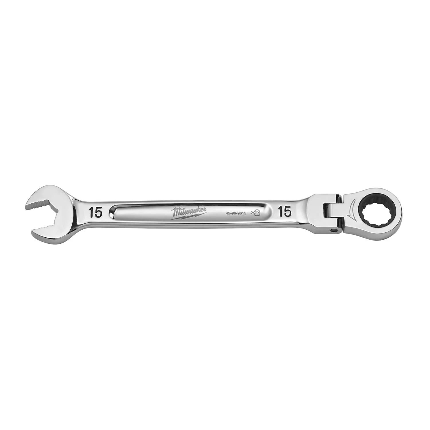 Milwaukee 45-96-9615 15mm Flex Head Ratcheting Combination Wrench - Image 1