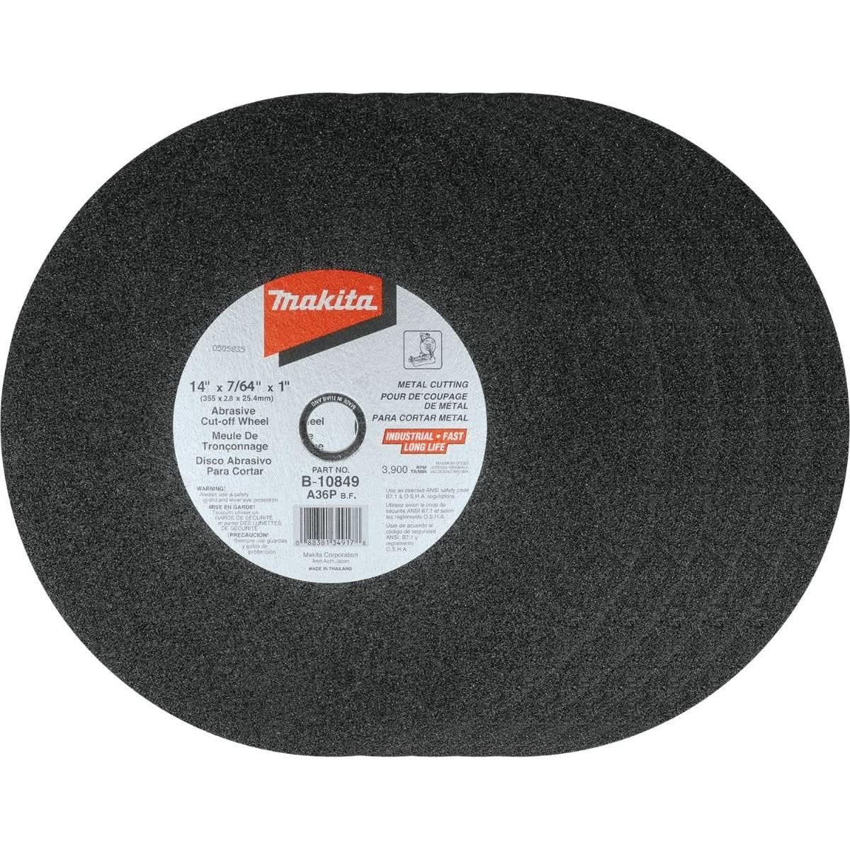 Makita B-10849-5 Abrasive Cutâ€‘Off Wheel 14″ x 7/64″ x 1″, 5-Pack