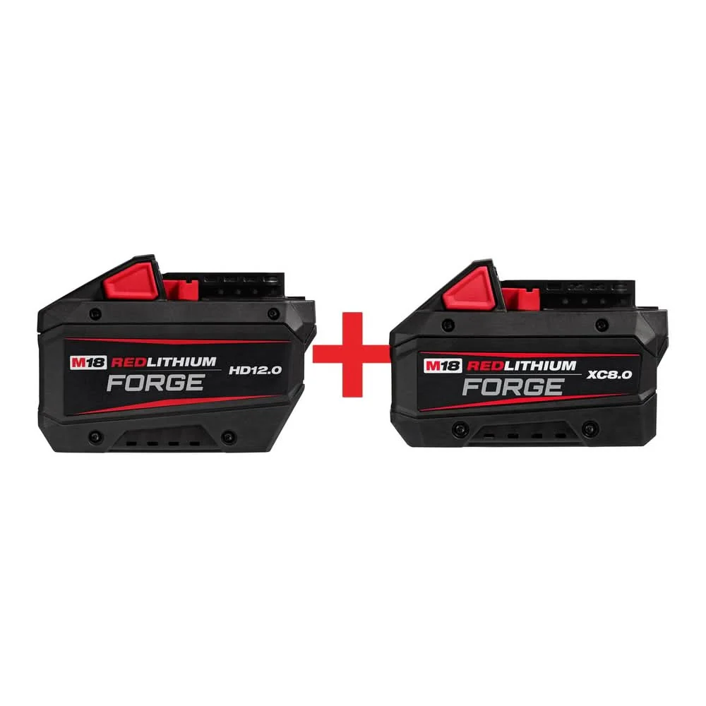 Milwaukee M18 REDLITHIUM FORGE HD12.0 Battery Pack with M18 REDLITHIUM FORGE XC8.0 Battery Pack - Image 1