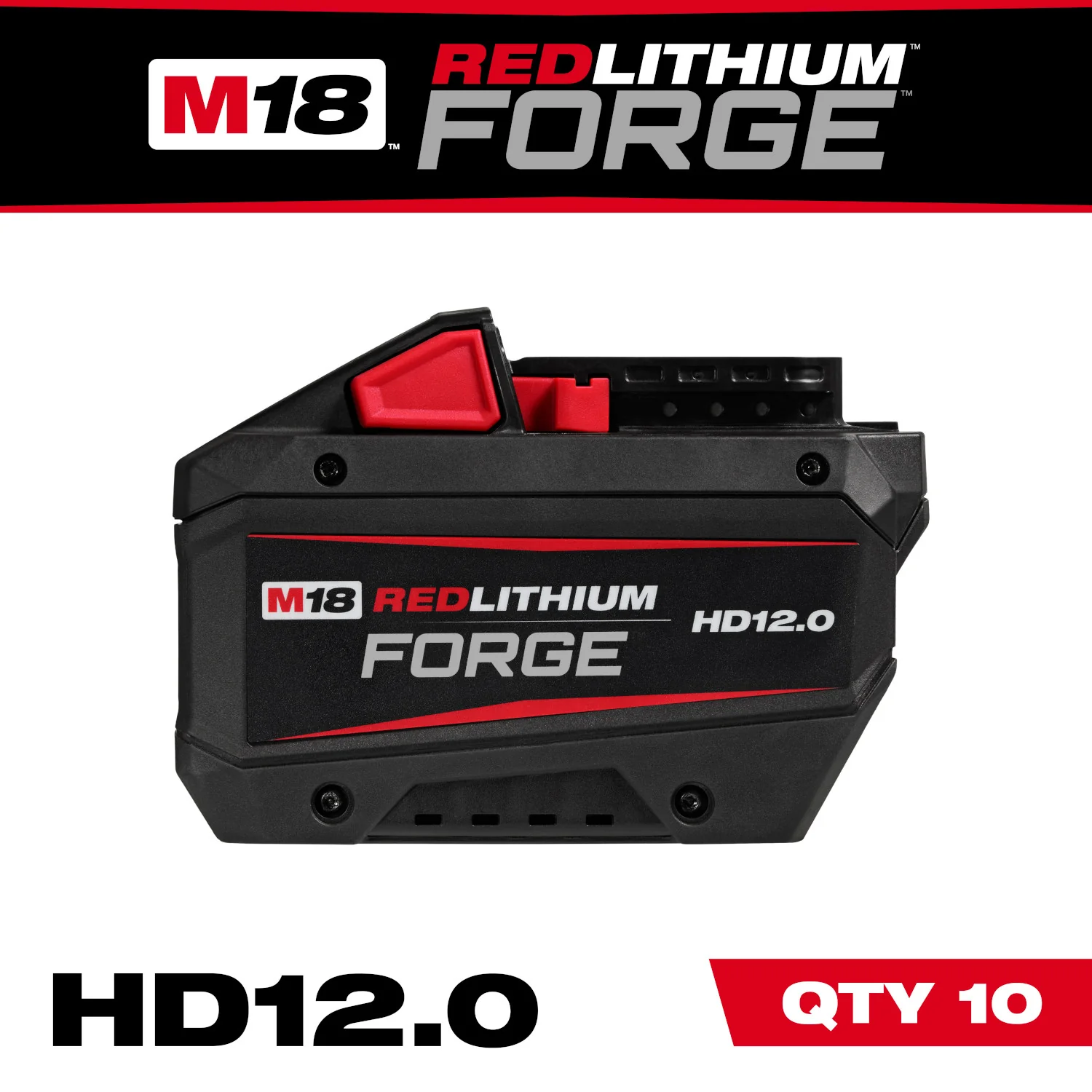 Milwaukee 48-11-1814 M18 REDLITHIUM FORGE HD12.0 Battery, 10-Pack