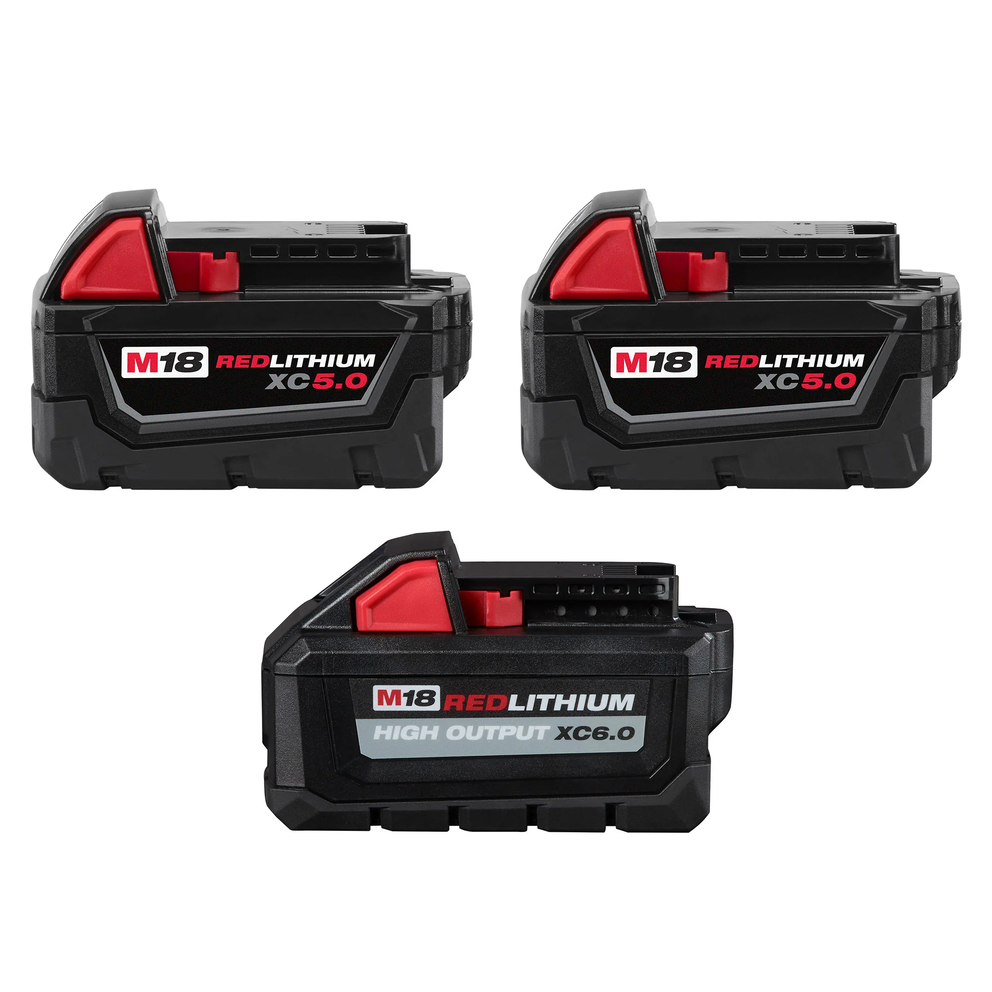 Milwaukee M18 Redlithium XC 5.0Ah Battery 2-Pack + M18 HO XC 6.0Ah Battery - Image 1