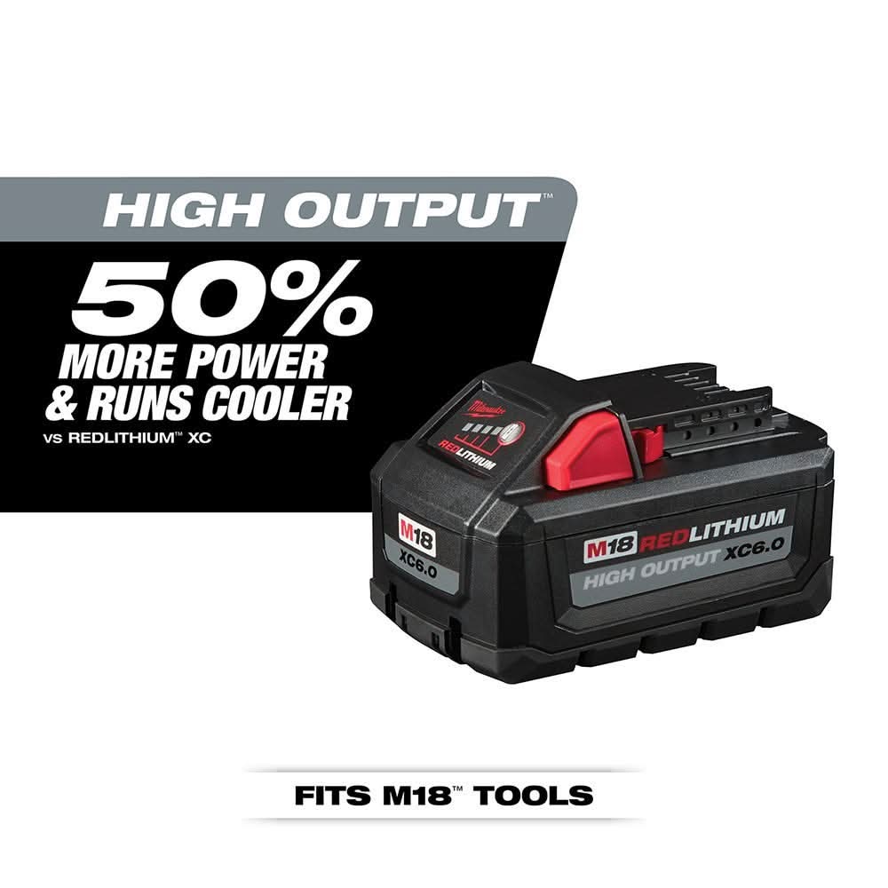 Milwaukee M18 REDLITHIUM HIGH OUTPUT XC 6.0Ah Batteries + Extended Capacity XC 5.0Ah Battery, 3-Pack - Image 3