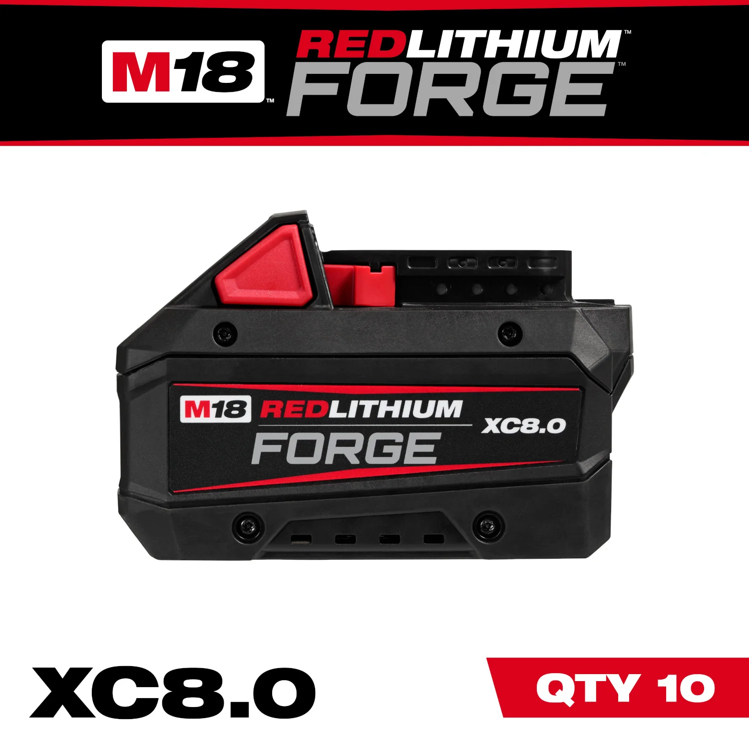 Milwaukee 48-11-1883 M18 REDLITHIUM FORGE XC8.0 Battery, 10-Pack
