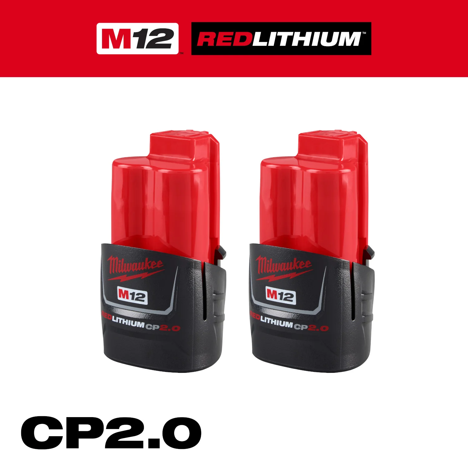 Milwaukee 48-11-2422 M12 REDLITHIUM CP2.0 Battery , 2-Pack - Image 2
