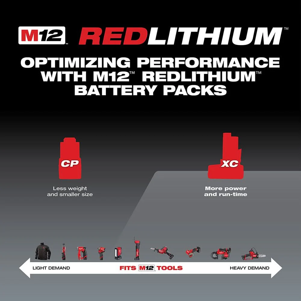 Milwaukee 48-11-2440 M12 REDLITHIUM XC 4.0Ah Extended Capacity Battery Pack - Image 3