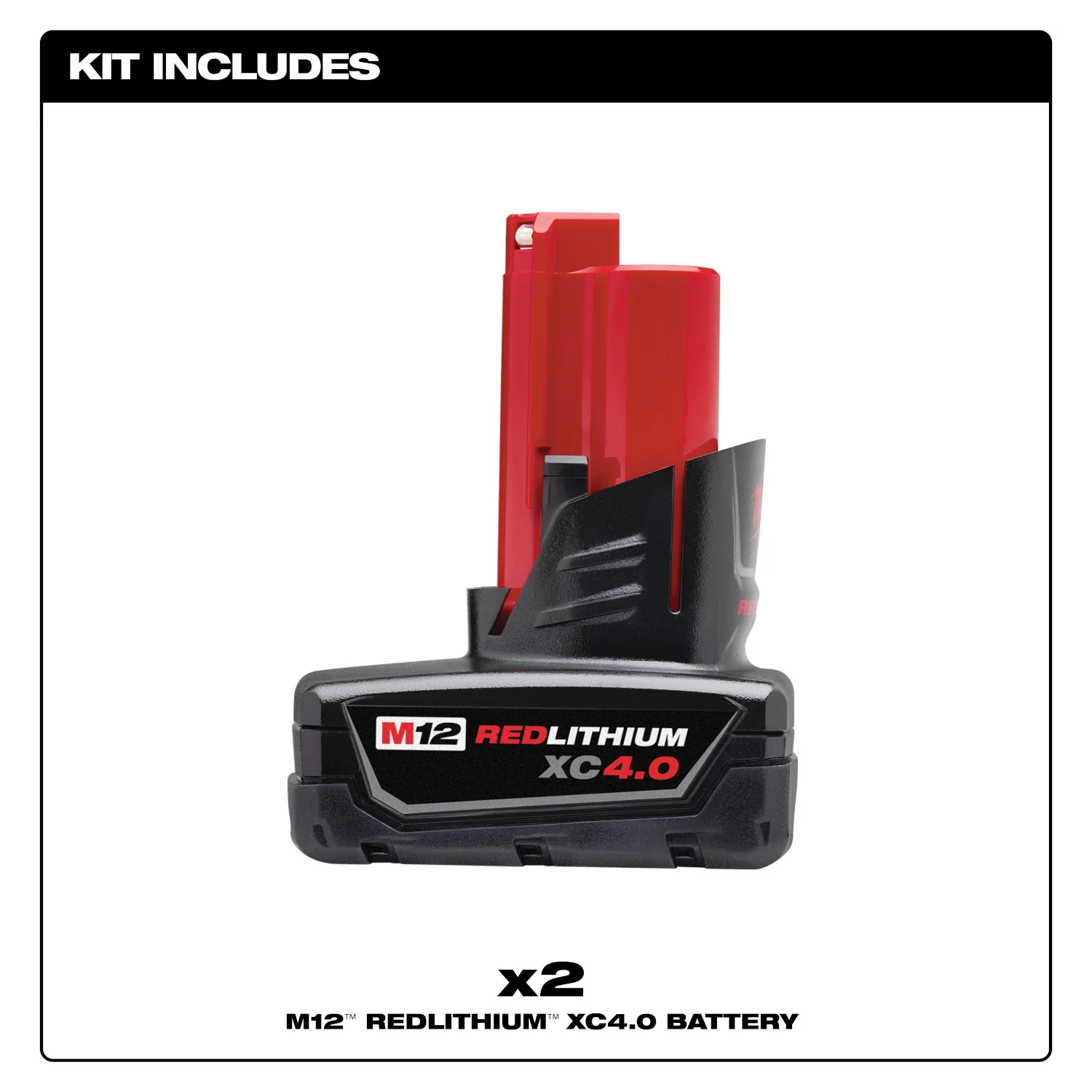Milwaukee 48-11-2442 M12 REDLITHIUM XC4.0 Battery , 2-Pack - Image 3