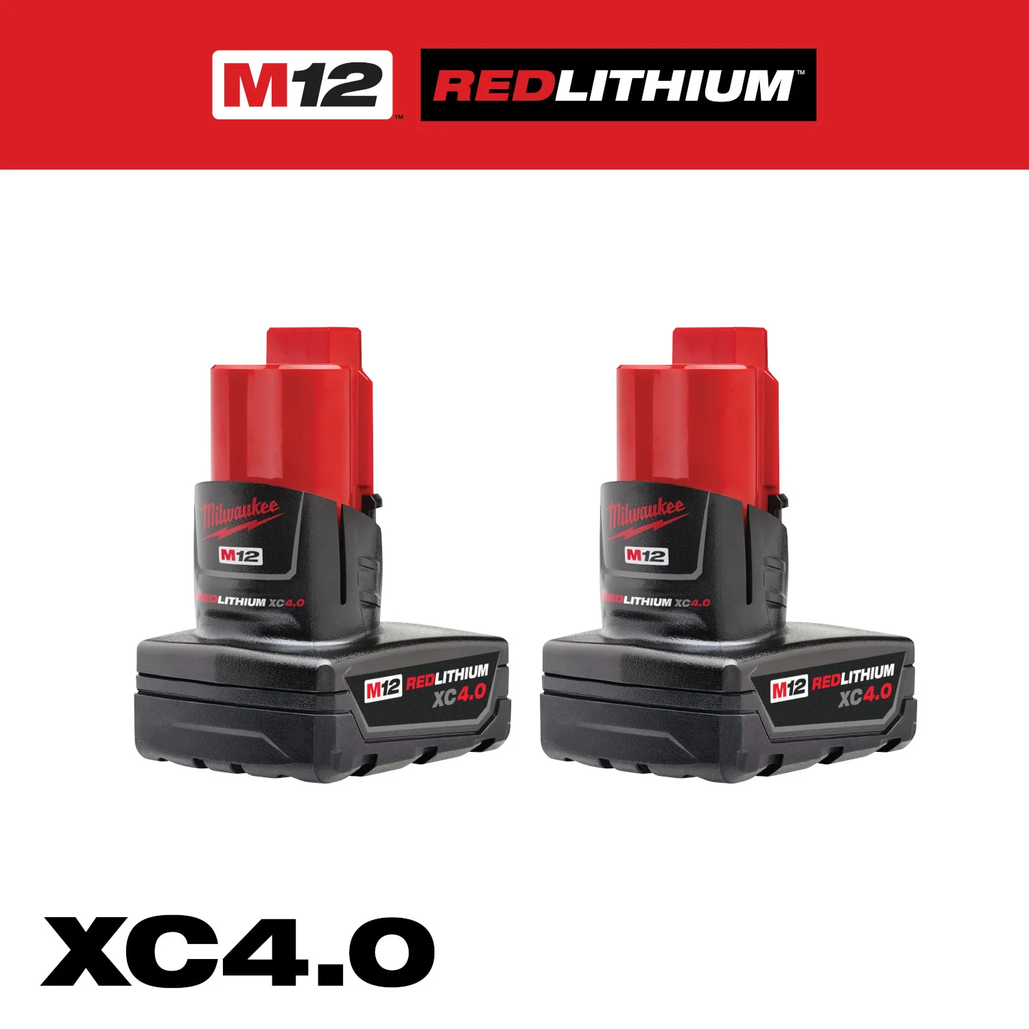 Milwaukee 48-11-2442 M12 REDLITHIUM XC4.0 Battery , 2-Pack - Image 2