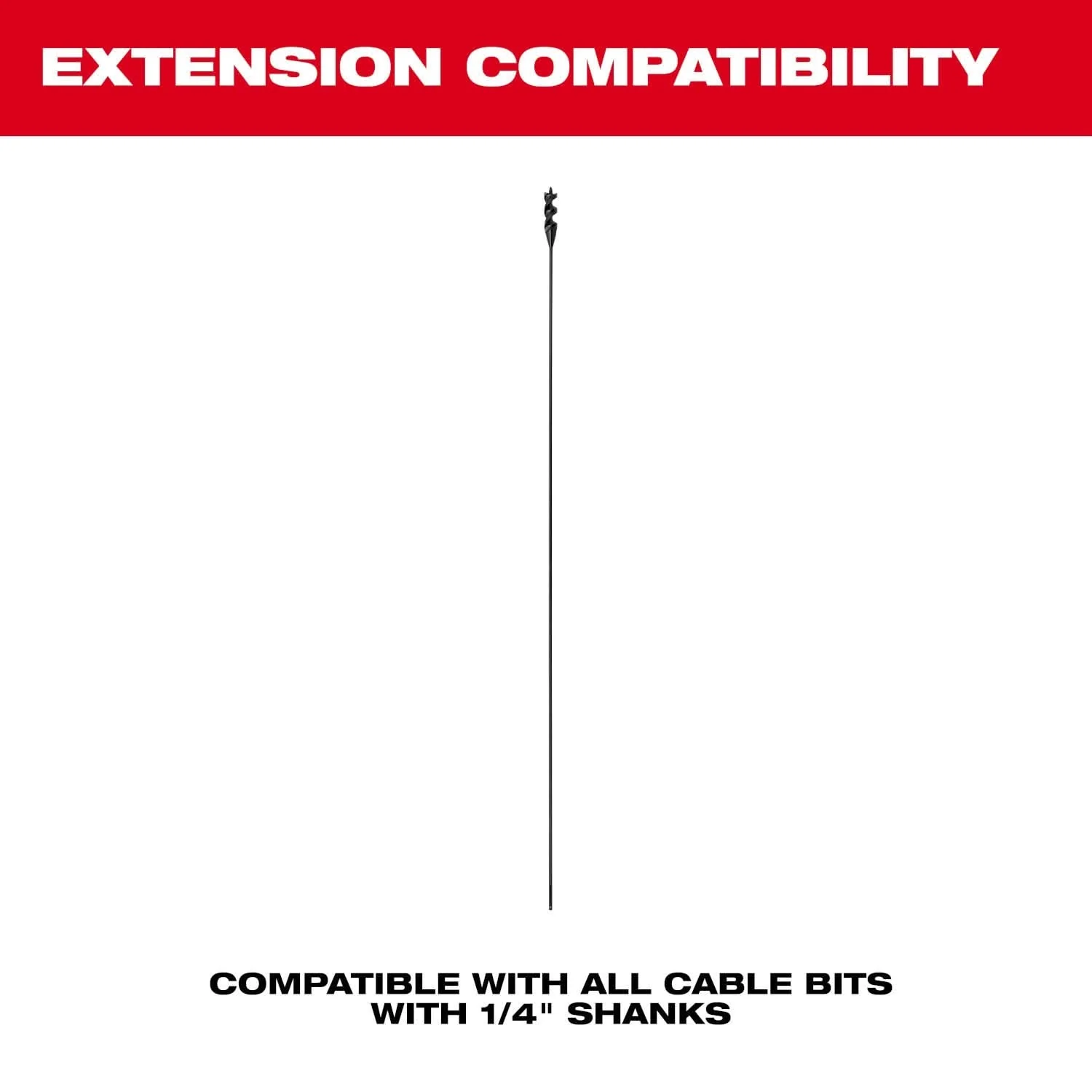 Milwaukee 48-13-8124 MILWAUKEE 1/4" x 52.5" Flexible Cable Bit Extension - Image 2