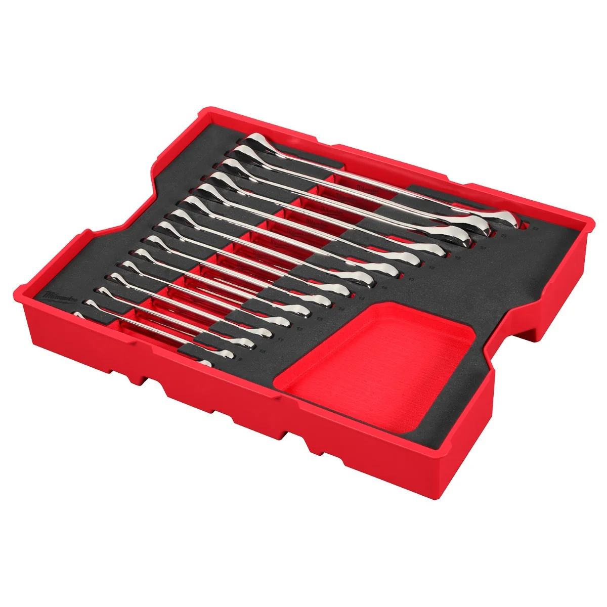 Milwaukee 48-22-0156 15-Piece Metric Ratcheting Combination Wrench Set with Tray for PACKOUT Drawers - Image 1