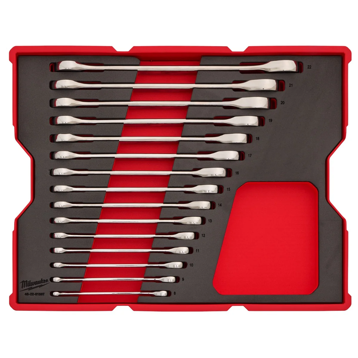 Milwaukee 48-22-0156 15-Piece Metric Ratcheting Combination Wrench Set with Tray for PACKOUT Drawers - Image 2