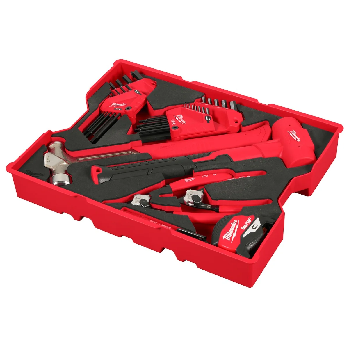 Milwaukee 48-22-0161 28-Piece Hex Key & Hammer Set with Tray for PACKOUT Drawers - Image 1