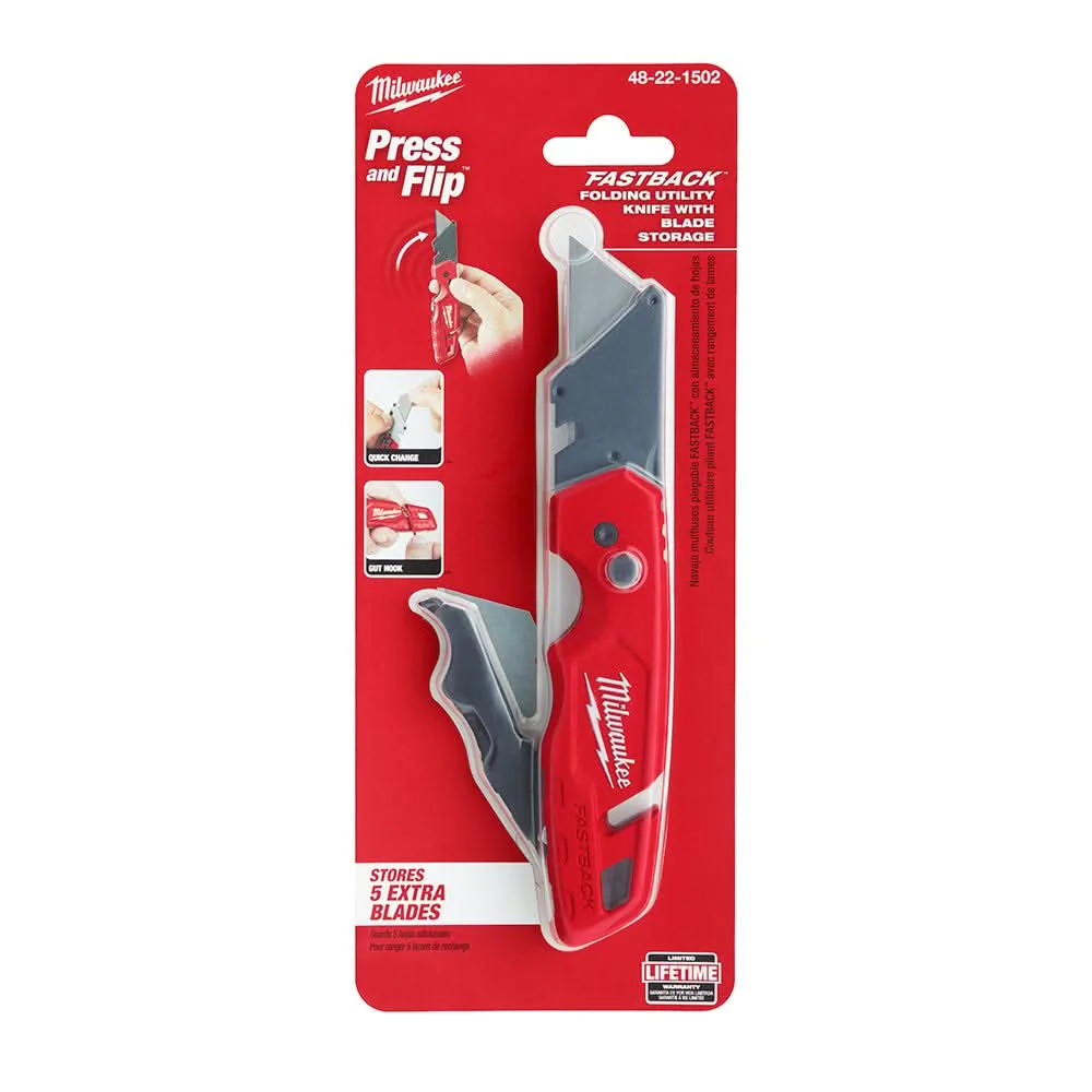 Milwaukee 48-22-1502 Fastback Folding Utility Knife W/ Blade Storage - Image 1