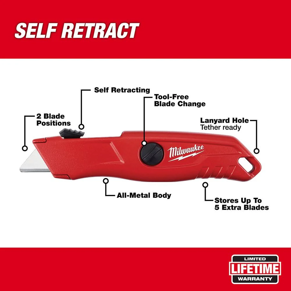Milwaukee 48-22-1512 Self Retracting Utility Knife - Image 2