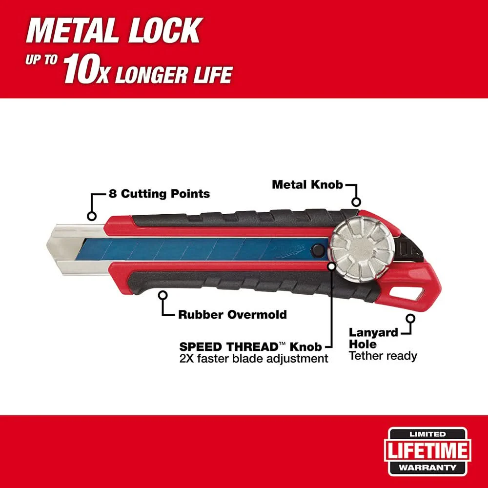 Milwaukee 48-22-1961 18Mm Snap Off Knife With Metal Lock And Precision Cut Blade - Image 2