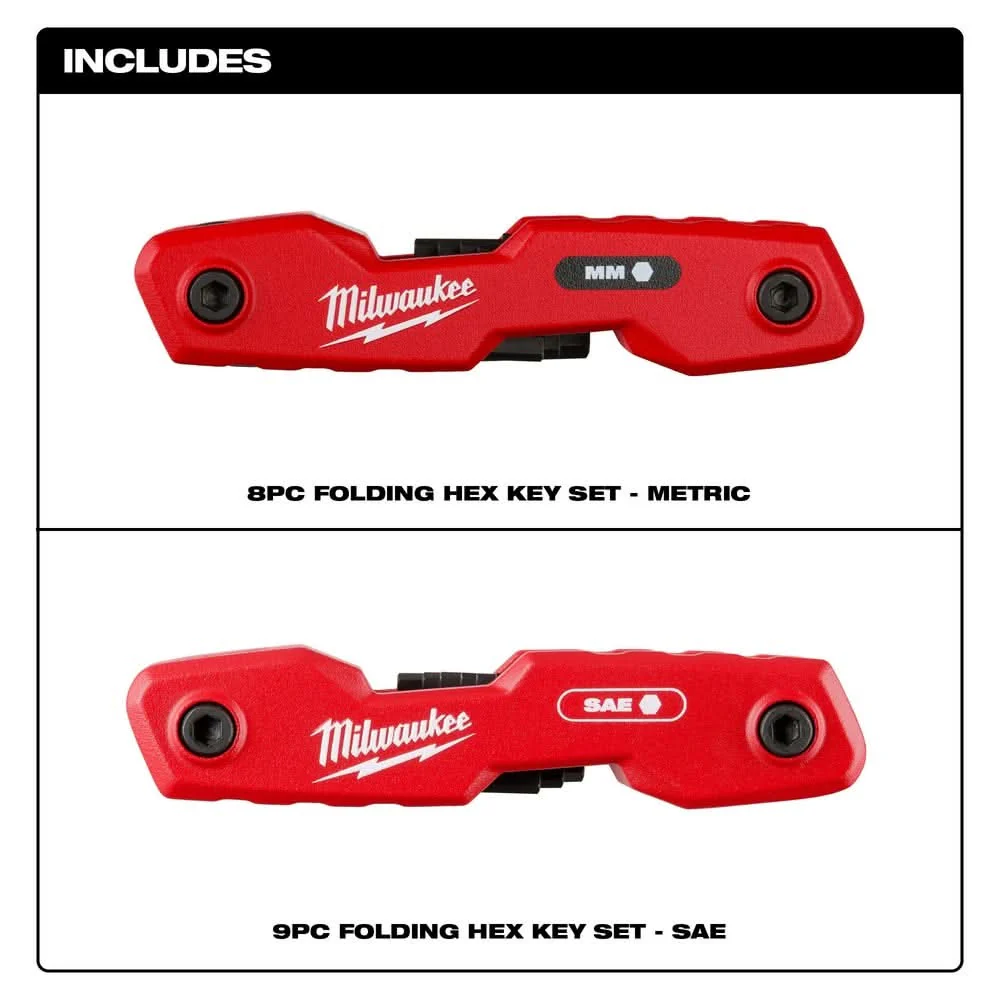 Milwaukee 48-22-2183 17-Key Folding Hex Key Sets - SAE/Metric - Image 2