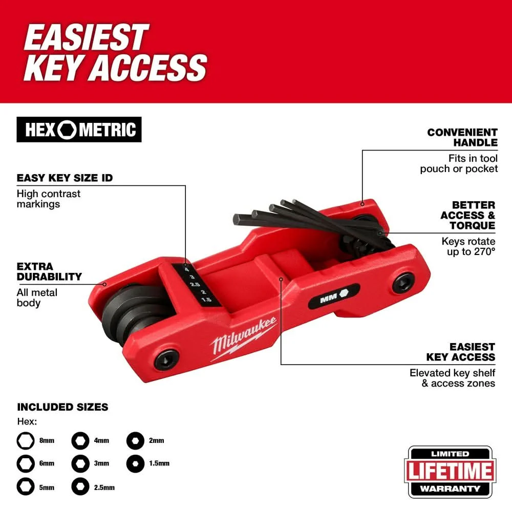 Milwaukee 48-22-2183 17-Key Folding Hex Key Sets - SAE/Metric - Image 3