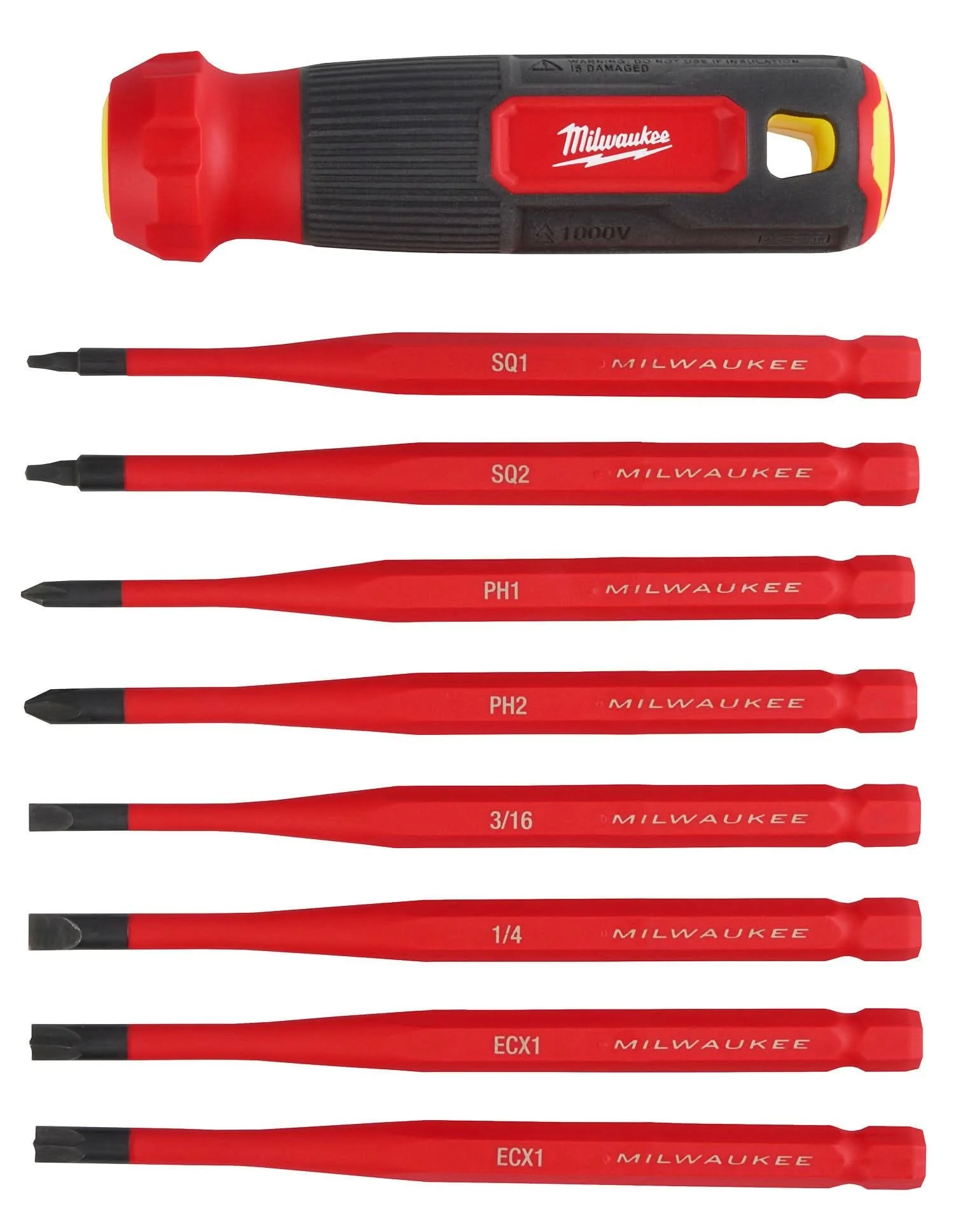 Milwaukee 48-22-2218 8-in-1 1000V Insulated Slim Tip Multi-Bit Screwdriver - Image 2