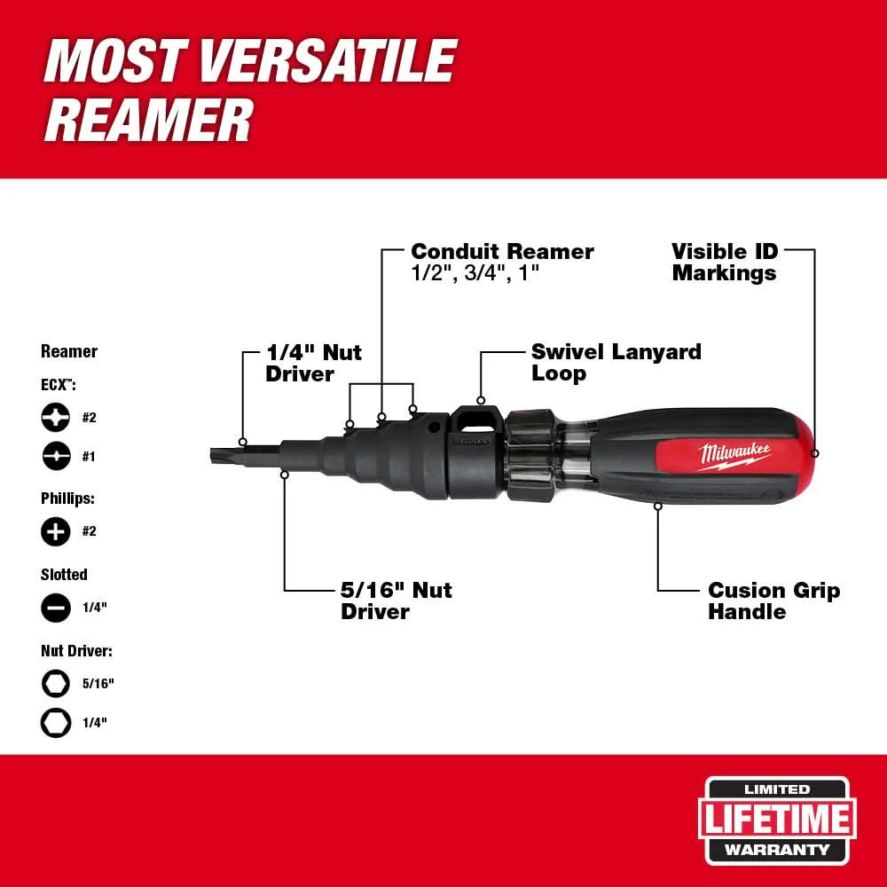 Milwaukee 48-22-2870 7in1 Conduit Reamer with ECX Bit - Image 3